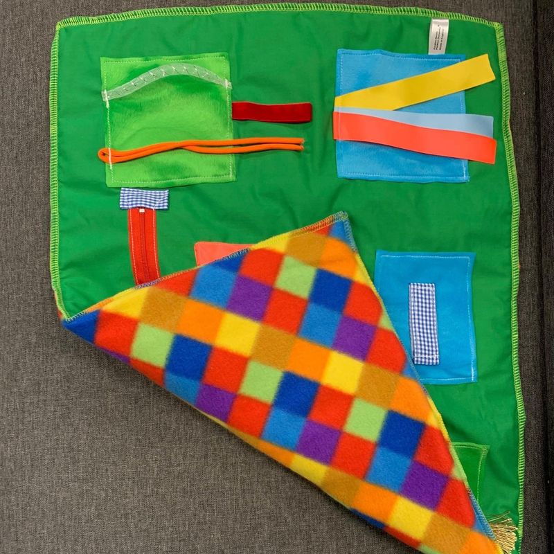 Fikleteppe grønn - Taktil sanseteppe demens